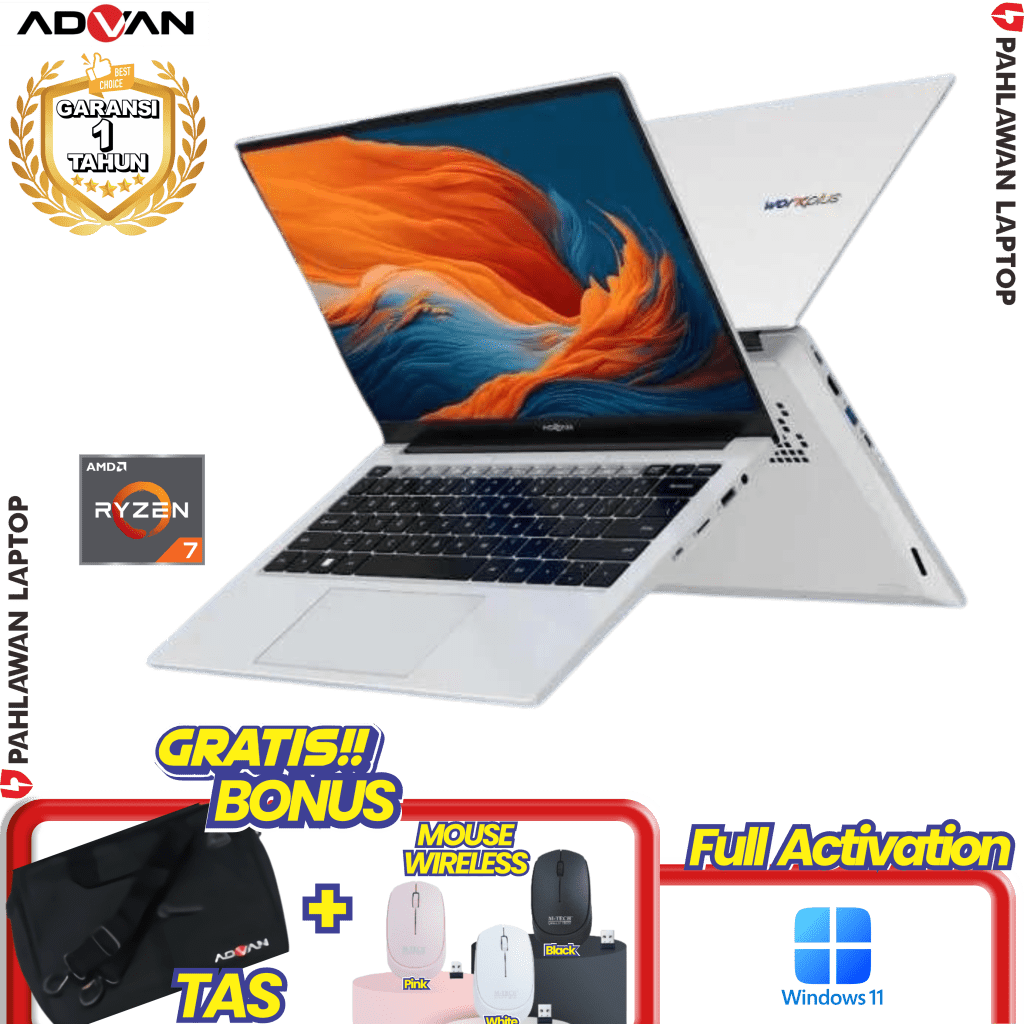 Laptop ADVAN WorkPlus Grey - Ryzen 7 7735HS RAM 16 GB SSD 512 GB ...