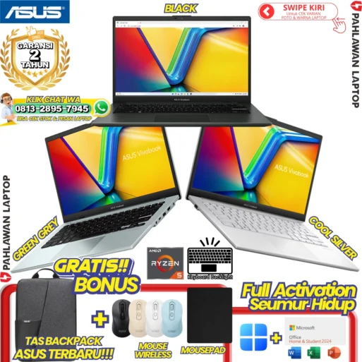 LAPTOP BARU! ASUS VivoBook Go 14 E1404FA RYZEN 5 RAM 8 GB SSD 512 GB