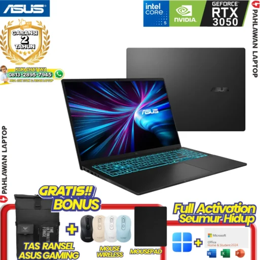 LAPTOP BARU! ASUS GAMING V16 INTEL Core 5 210H 7 VGA NVIDIA RTX4050 RAM 8 GB SSD 512 GB