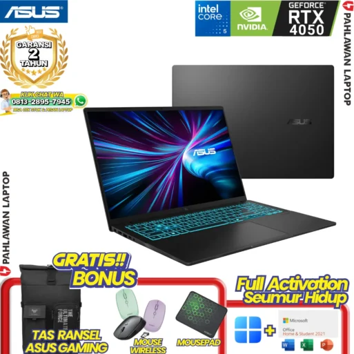 LAPTOP BARU! ASUS GAMING V16 INTEL Core 5 210H 7 VGA NVIDIA RTX4050 RAM 16 GB SSD 512 GB