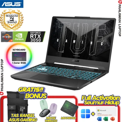 LAPTOP BARU! ASUS TUF GAMING A15 RYZEN 7 170 RAM16 GB SSD 512 GB VGA NVIDIA RTX3050