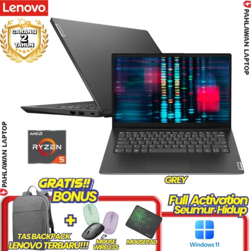 LAPTOP BARU! LENOVO V14 G4 RYZEN 5 7520U RAM 16 GB SSD 512 GB GREY