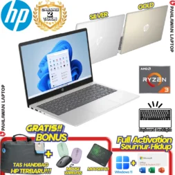 LAPTOP BARU! HP 14-EM0320AU RYZEN 3 7000 Series RAM 8 GB SSD 512 GB