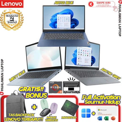 LAPTOP BARU! LENOVO IdeaPad Slim 3 RYZEN 3-7320U RAM 8 GB SSD 512 GB