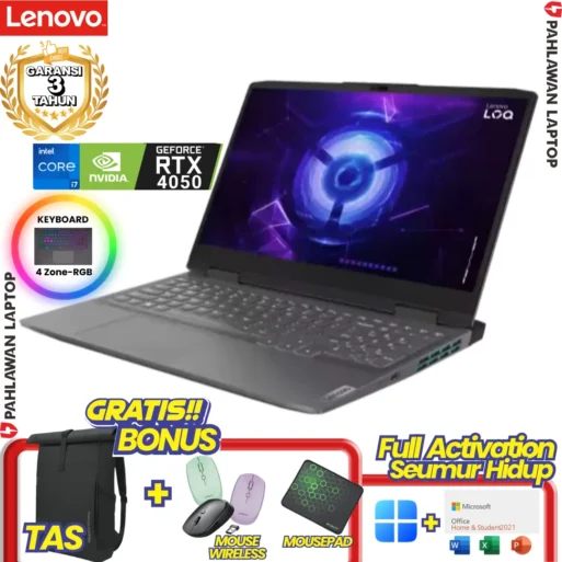 LAPTOP BARU! LENOVO GAMING LOQ CORE i7 GEN 13 DUAL VGA NVIDIA RTX4050 VRAM 6 GB