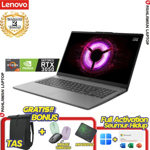 LAPTOP BARU! LENOVO LOQ GAMING LOQ 15 ESSENTIAL RAM 16 GB AMD RYZEN 7-7735HS VGA NVIDIA RTX3050