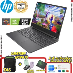 LAPTOP BARU! HP Victus Gaming 15 RYZEN 7-8845HS VGA NVIDIA RTX4050 RAM 16 GB SSD 1 TB