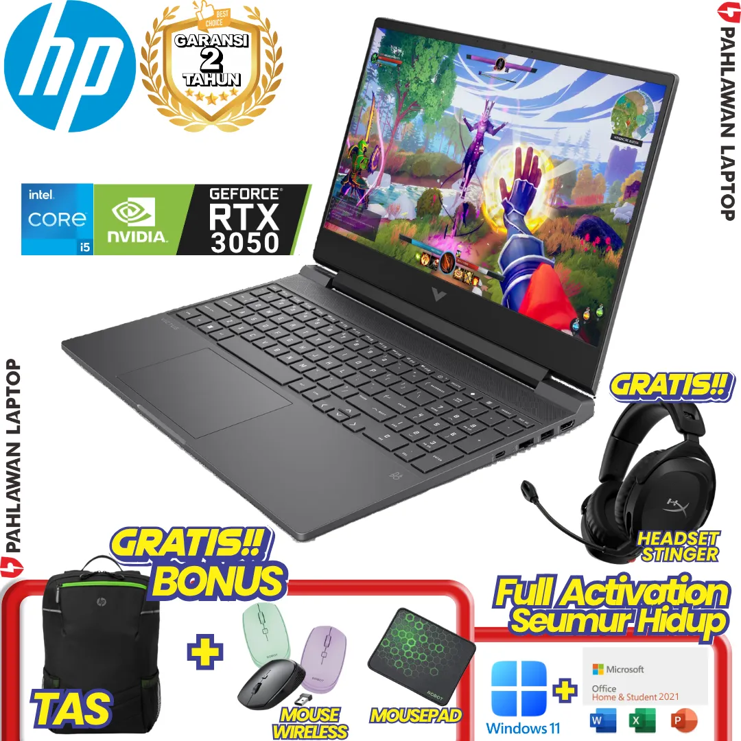 LAPTOP BARU! HP Victus Gaming 15 RAM 16 GB CORE i5 GEN 13 VGA NVIDIA RTX3050