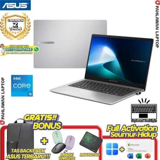 LAPTOP BARU! ASUS EXPERTBOOK P1403CVA INTEL CORE 5-210H RAM 8 GB SSD 512 GB